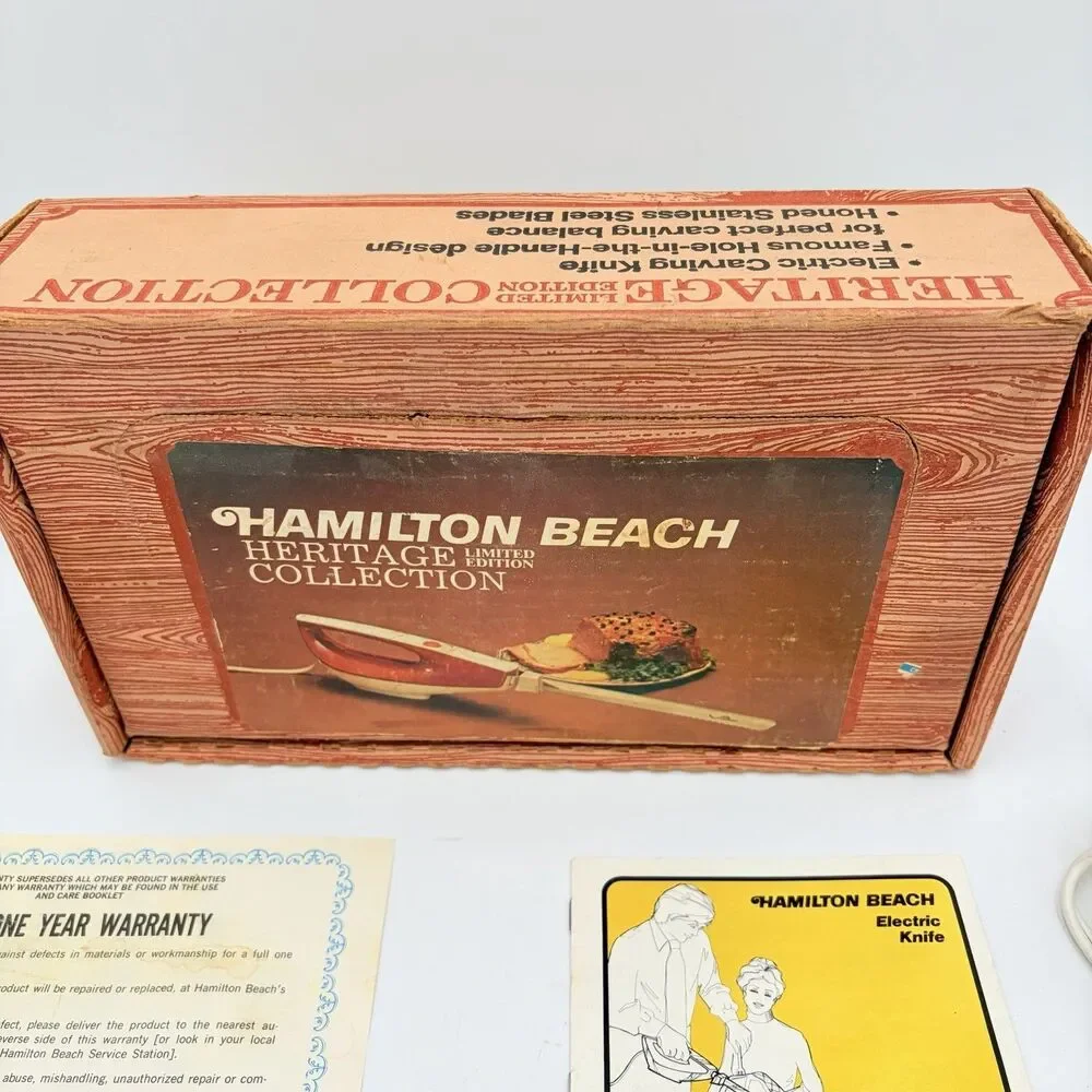 Vintage HAMILTON BEACH Heritage Electric Carving Knife MODEL 279 Box